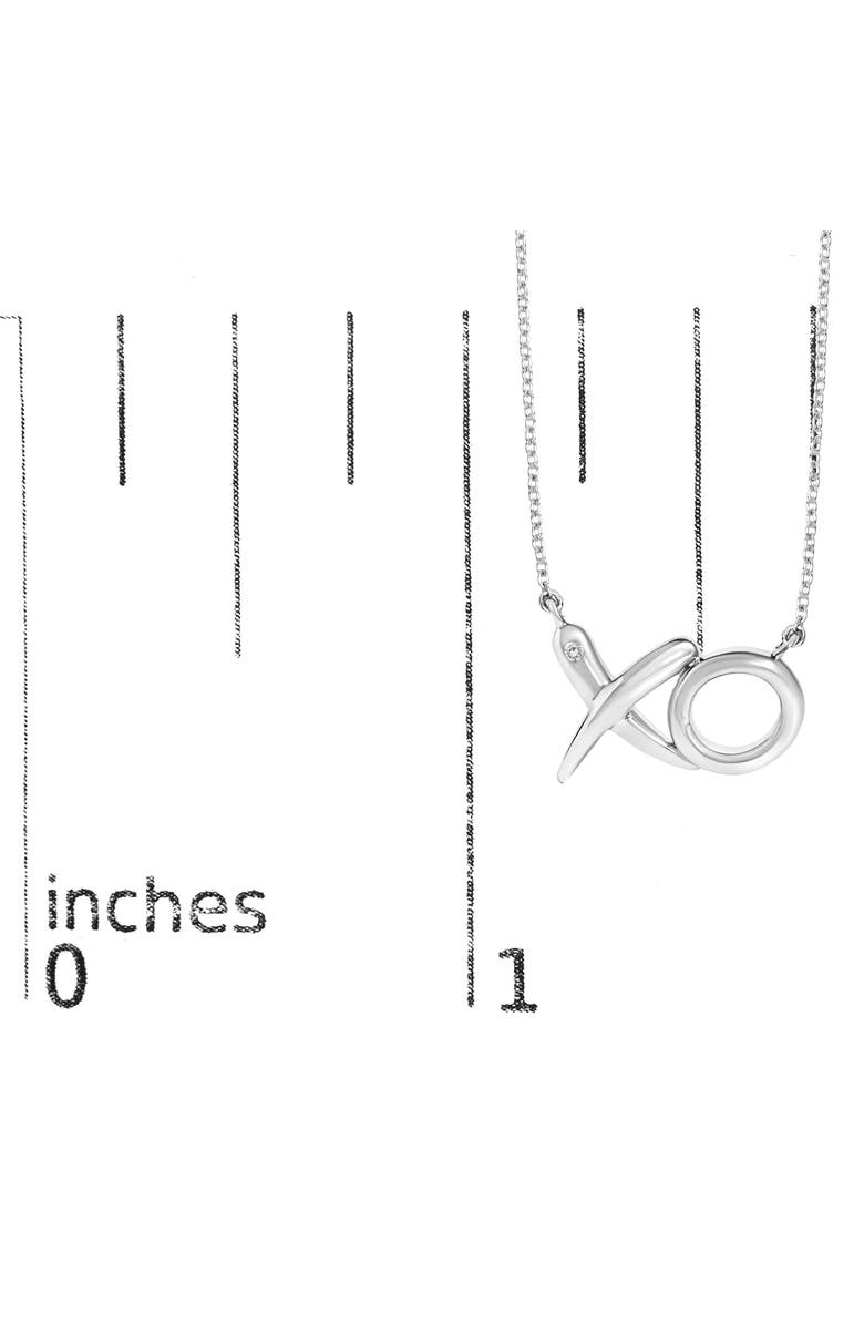 Haus of Brilliance Sterling Silver Diamond Accent XO Pendant Necklace, Alternate, color, Silver