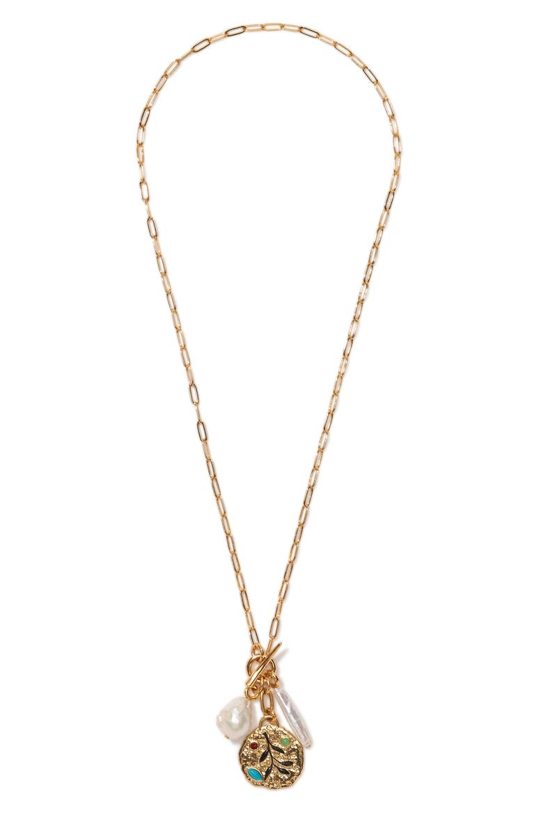 Campo Charm Necklace, Main, color, GOLD