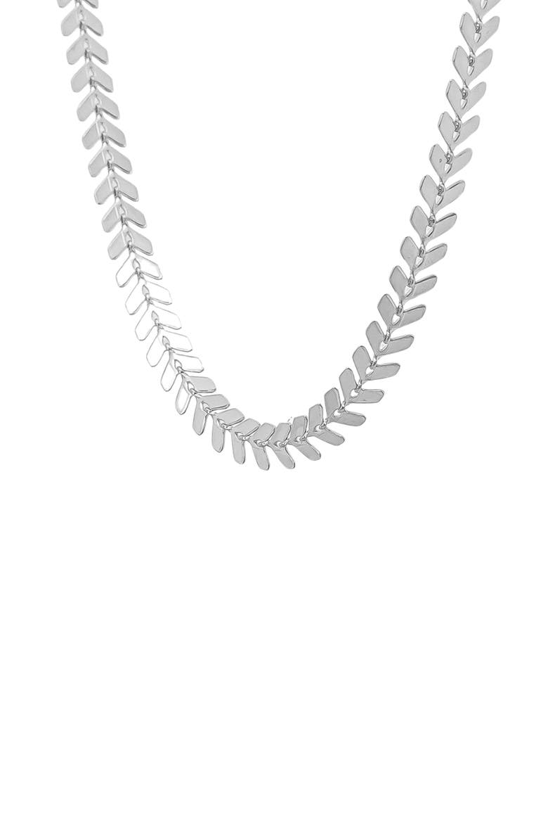 Elara Chevron Link Necklace Bold Trendy Statement, Alternate, color, Silver
