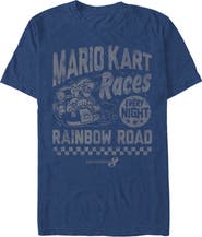 NINTENDO Men's Nintendo Distressed Mario Races Every Night  Graphic T-Shirt