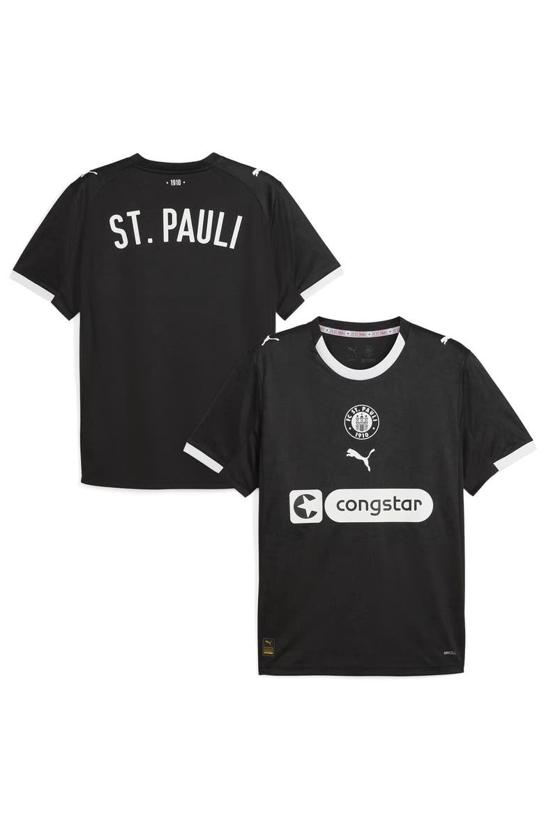 PUMA Men's Puma Black St. Pauli 2025/26 Replica Jersey, Main, color, Black