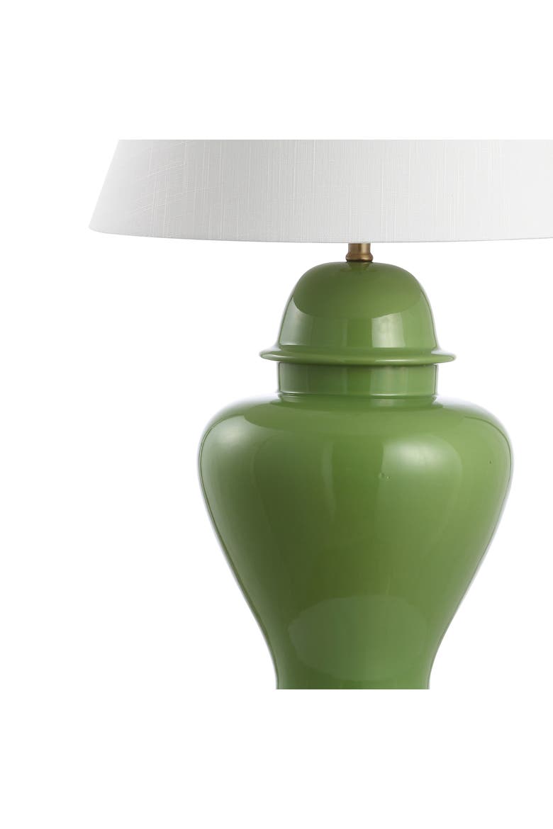 Sagwa 33" Ceramic/Iron Modern Classic LED Table Lamp, Alternate, color, Green