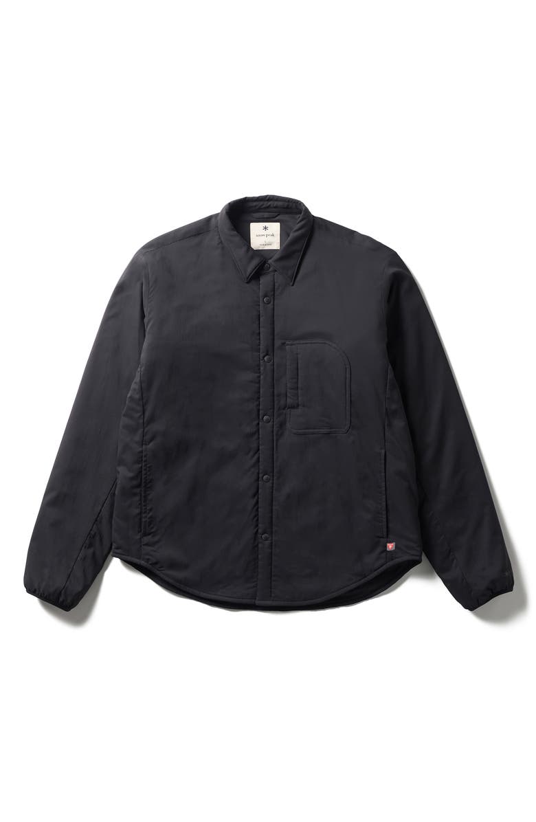 Snow Peak Flexible Insulated Water Repellent Shirt Jacket, Alternate, color, Black