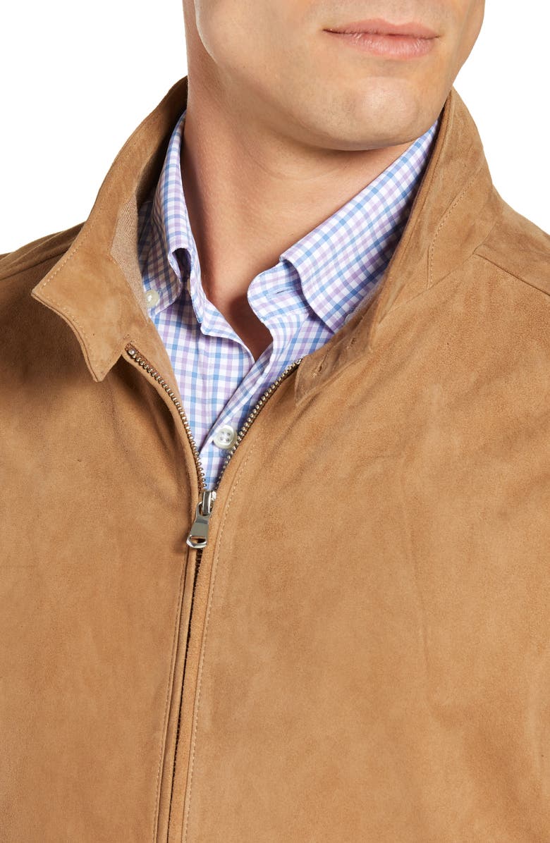 Peter Millar Suede Bomber Jacket, Alternate, color, 