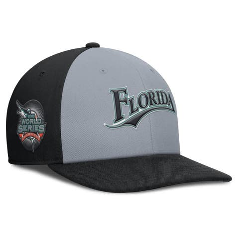 Men's Nike Gray/Black Florida Marlins Cooperstown Collection Pro Performance Snapback Hat