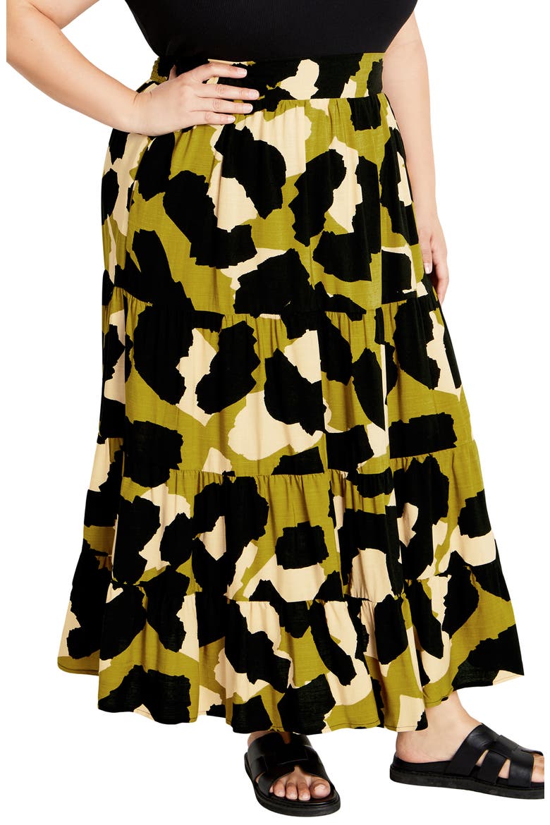 Piper Print Maxi Skirt, Alternate, color, DOWNTOWN