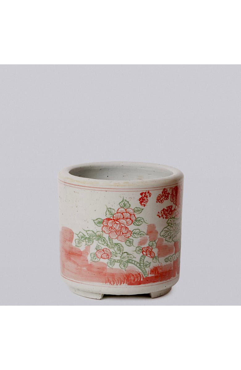 Cobalt Guild Pink and Green Porcelain Four Seasons Footed Cachepot, Alternate, color, Pink And Green