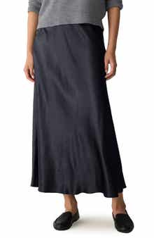Eileen Fisher Crinkle Satin Bias Skirt