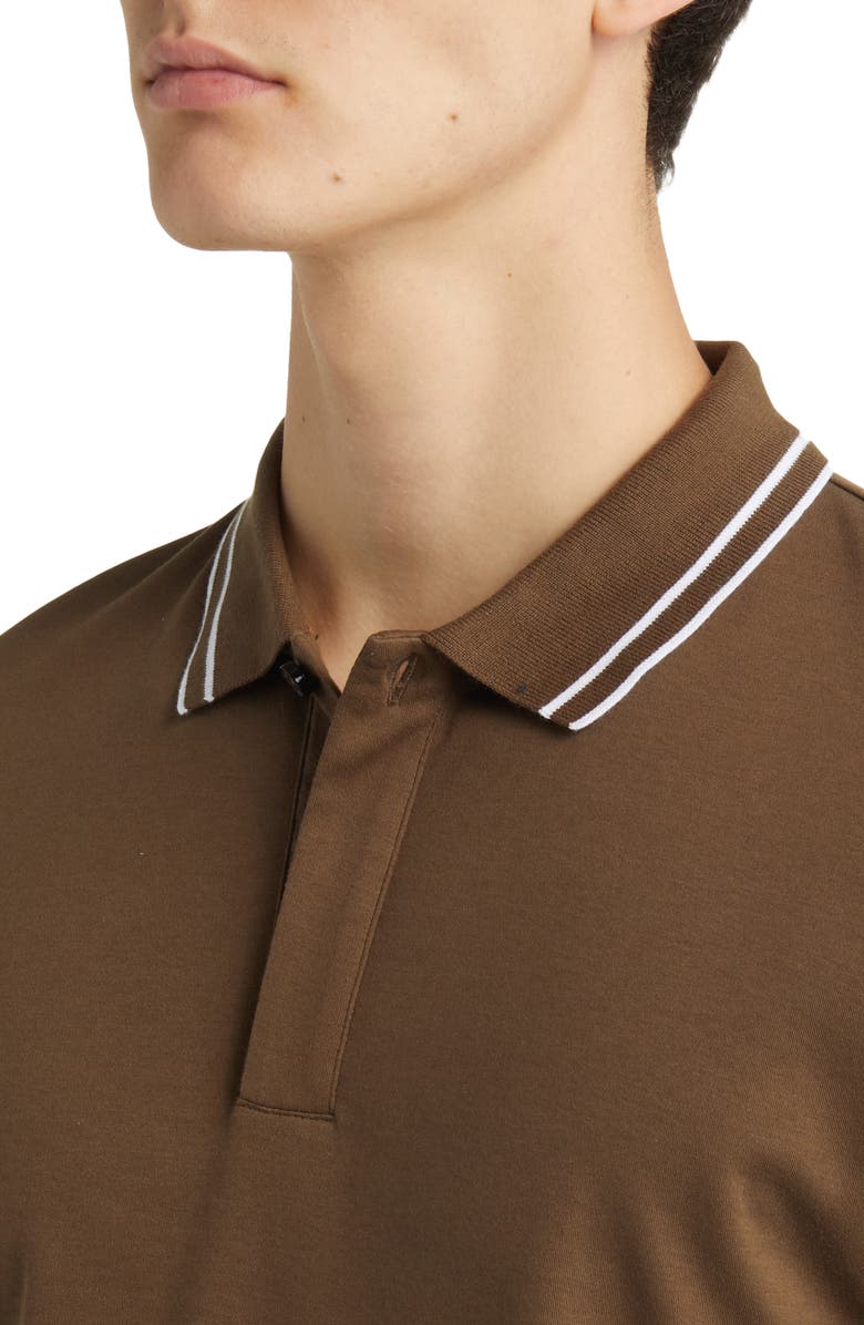 BOSS Parlay Tipped Cotton Polo, Alternate, color, Open Green