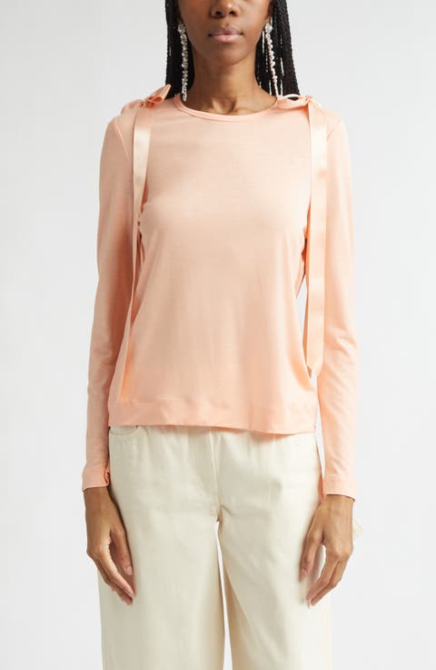 Bow Ribbon Tail Long Sleeve T-Shirt