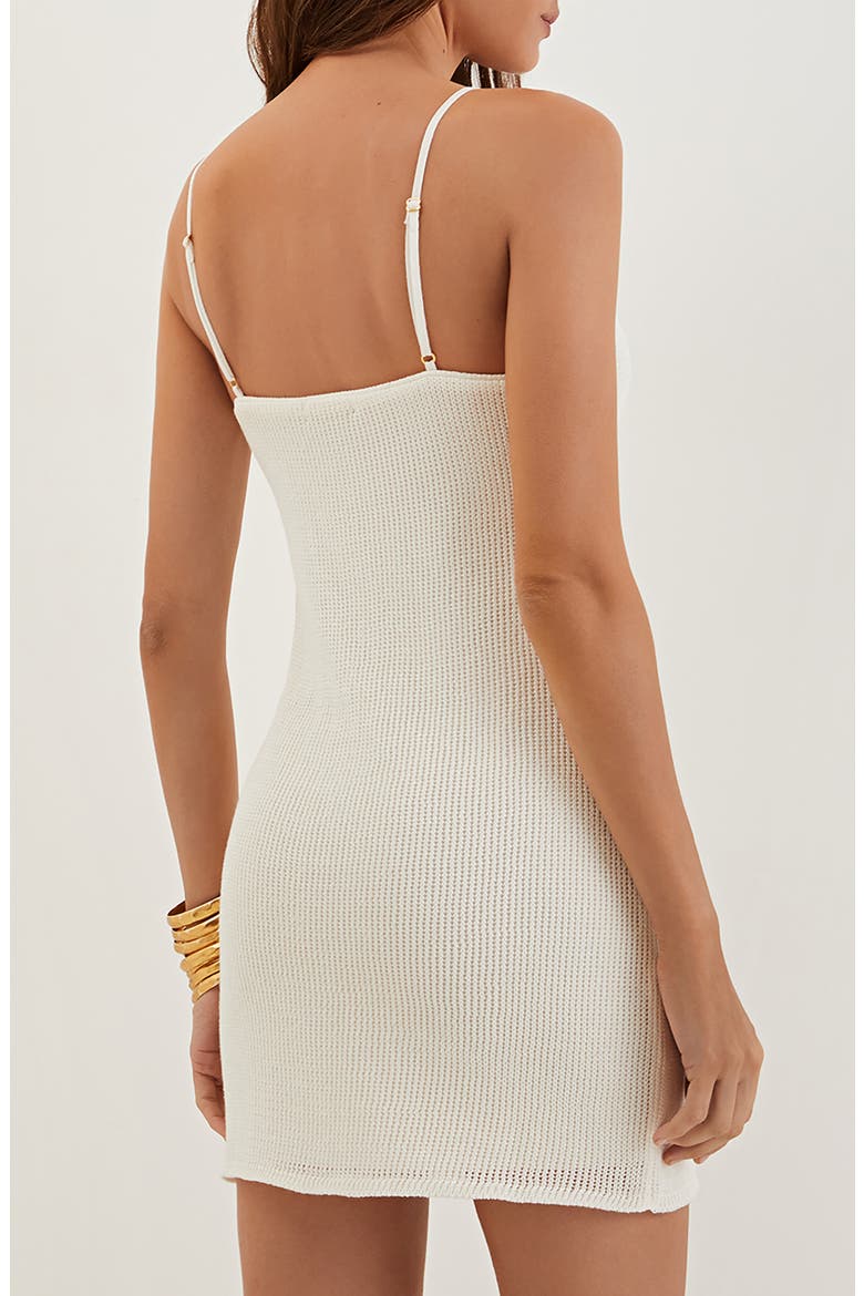 Stone Plunge Cover-Up Minidress, Alternate, color, WHITE