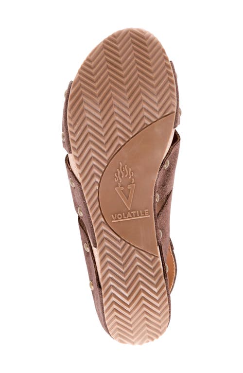 Volatile Montpelier Platform Wedge Sandal In Brown Metallic
