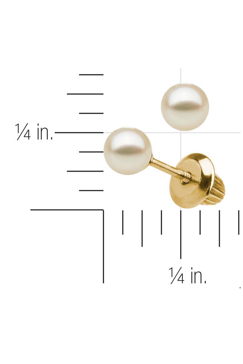 14k Gold & Pearl Earrings, Alternate, color, GOLD
