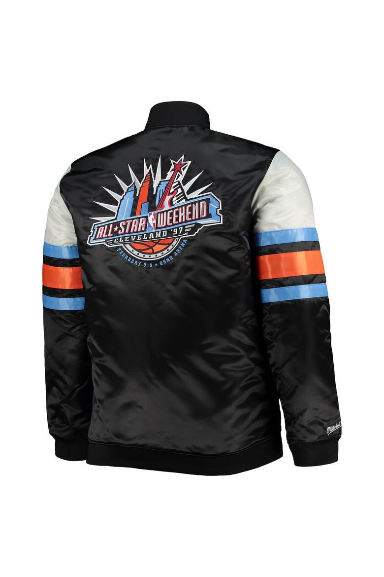 Men's Mitchell & Ness Black Big & Tall Hardwood Classics 1997 NBA All-Star Game Heavyweight Satin Full-Snap Jacket, Alternate, color, Black