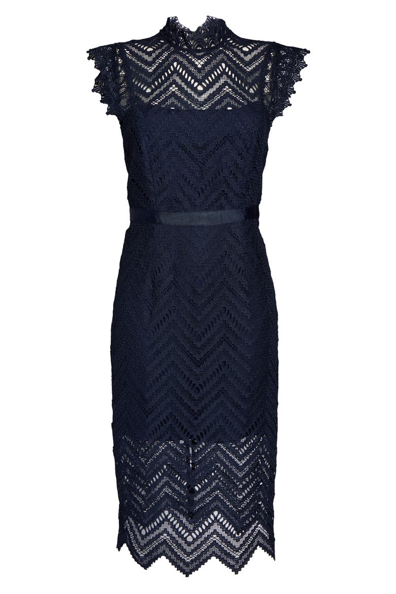 Imogen Lace Cocktail Dress, Alternate, color, NAVY