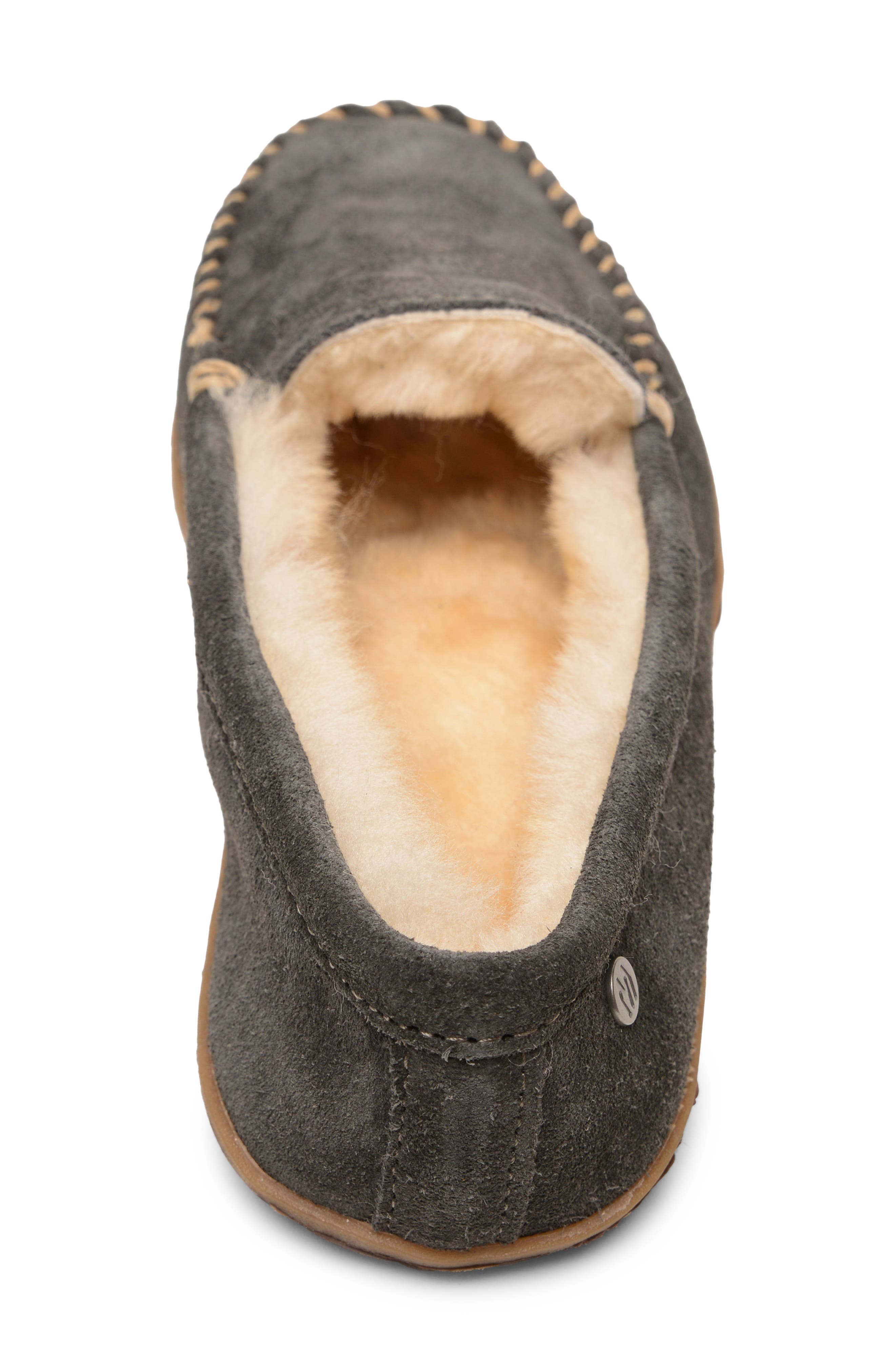 Minnetonka Tobie Water Resistant Genuine Shearling Lined Slipper, Alternate, color, Charcoal