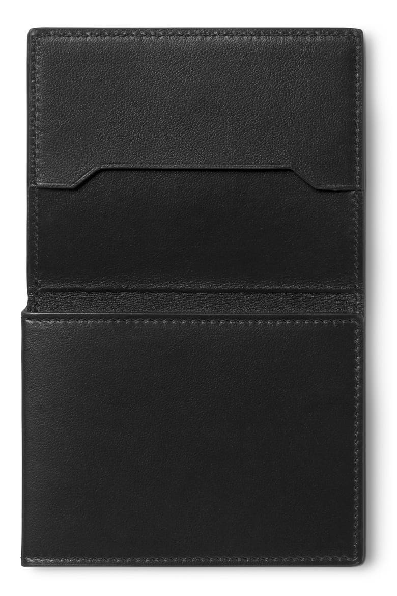 Soft Trifold Leather Card Holder, Alternate, color, BLACK