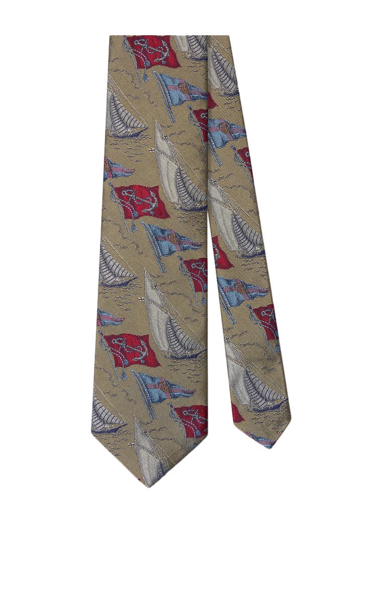 Robert Boat Flags Best of Class Necktie, Main, color, Gold