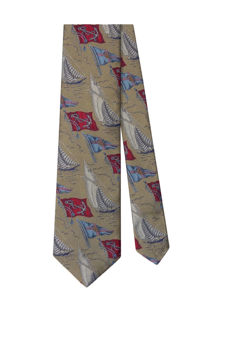 Robert Talbott Robert Boat Flags Best of Class Necktie, Main, color, Gold