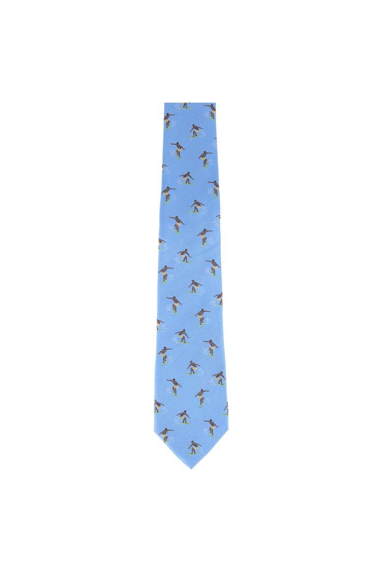 Trafalgar Raglan Surfing Novelty Silk Necktie, Alternate, color, Light Blue