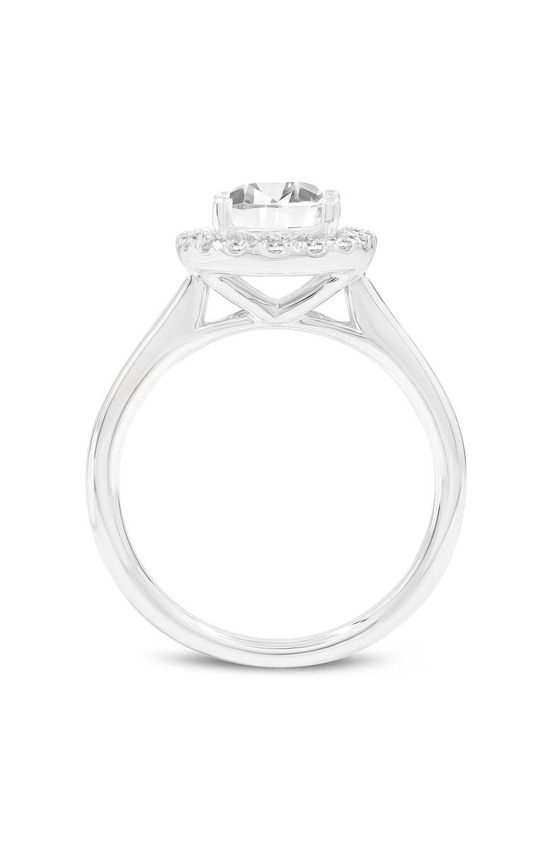 LuvMyJewelry Idalia 14K Gold Oval Lab Grown Diamond Halo Engagement Ring - 1.9 Ct, Alternate, color, 14K White Gold