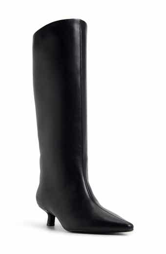 Aliccia Pointed Toe Knee High Kitten Heel Boot