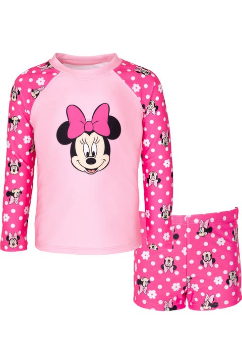 Minnie Mouse 2-Piece Swimwear Rash Guard and Shorts Set