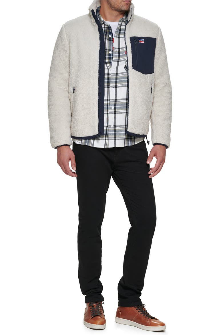 Levi's® Contrast Pocket High Pile Fleece Jacket, Alternate, color, CREAM