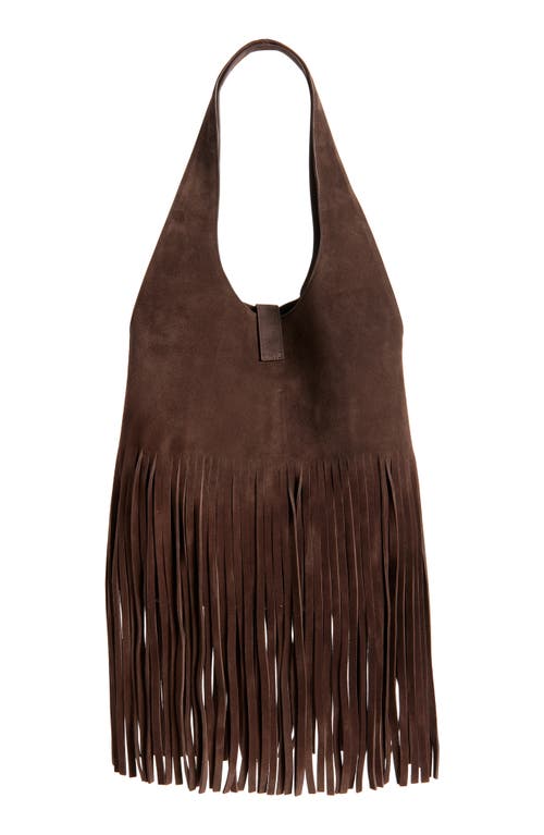 Reformation Ivy Suede Tote In Brown