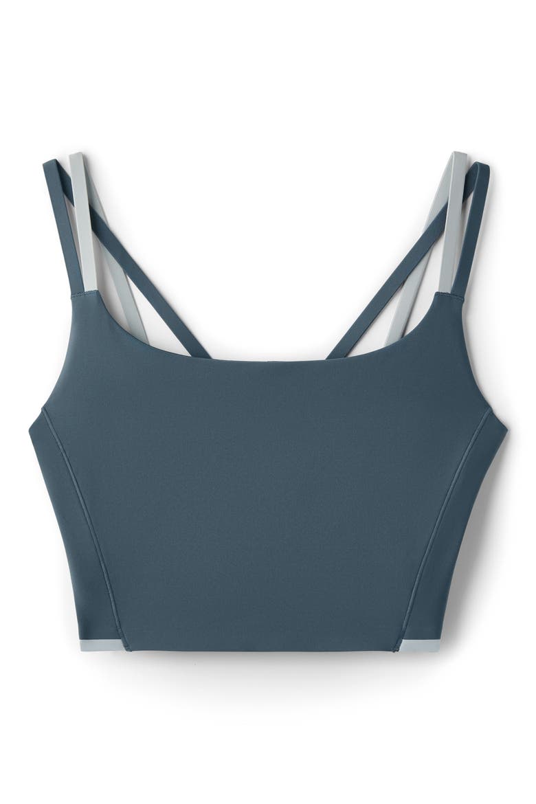 Instinct Contrast Longline UPF 50+ Sports Bra, Alternate, color, BLUE GRANITE