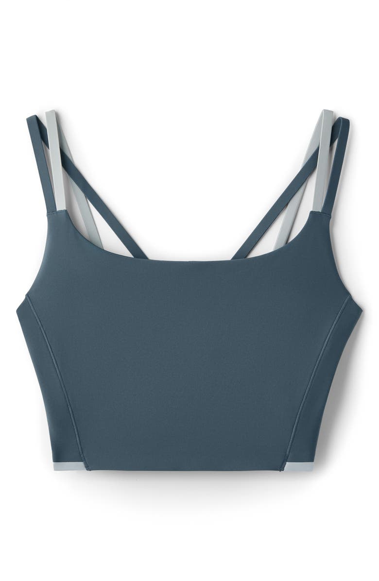 Rhone Instinct Contrast Longline UPF 50+ Sports Bra, Alternate, color, Blue Granite