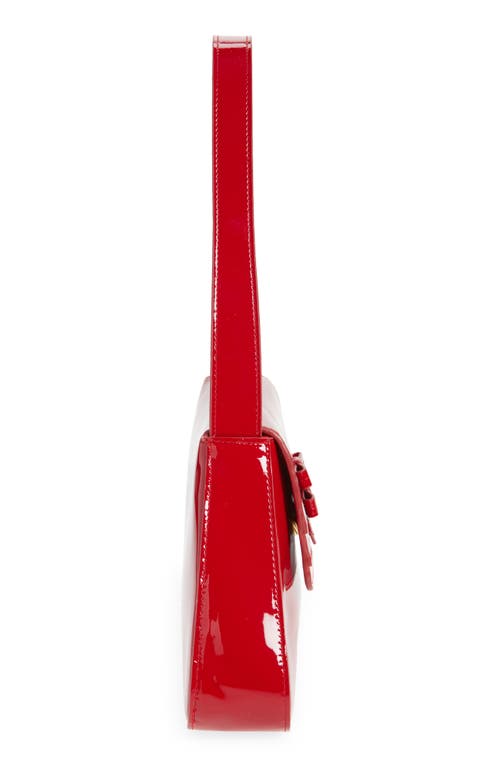 Reformation Noreen Patent Leather Shoulder Bag In Scarlet Patent