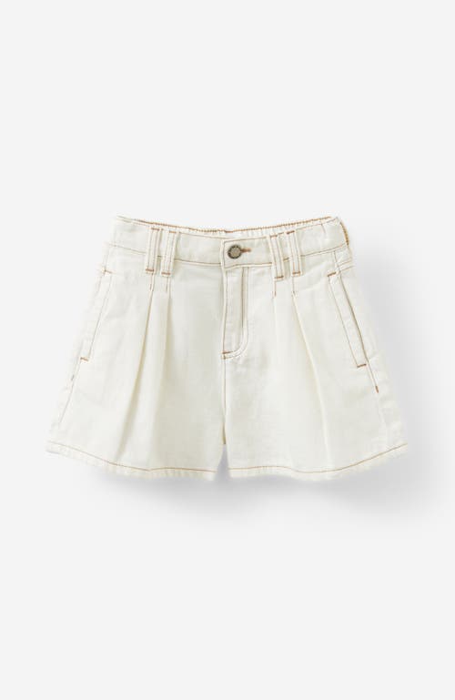 Shop Cotton On Kids Kid's Sarai Pleat Front Denim Short In Hayman Ecru