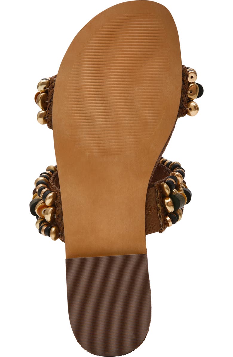 Steve Madden Messima Beaded Two-Strap Sandal, Alternate, color, Brown Raffia