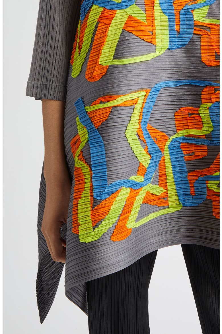 Mix Pleated Tunic, Alternate, color, GRAY