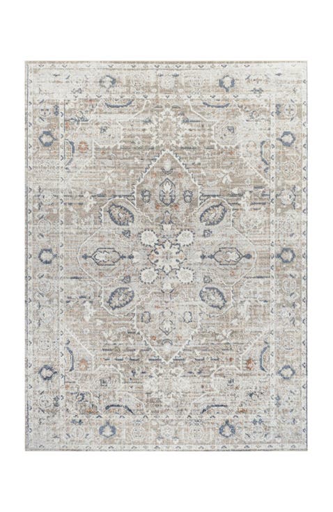 Shaii Global Medallion Low-Pile Machine-Washable Area Rug