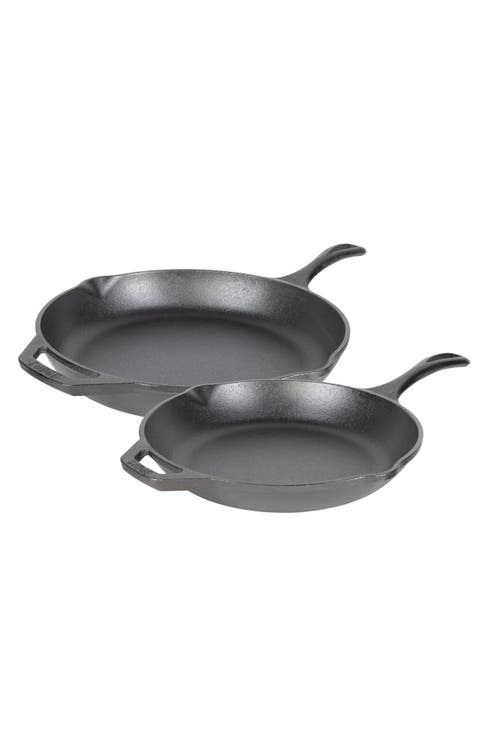 Chef Collection Black Cast Iron 2-Piece Skillet Set