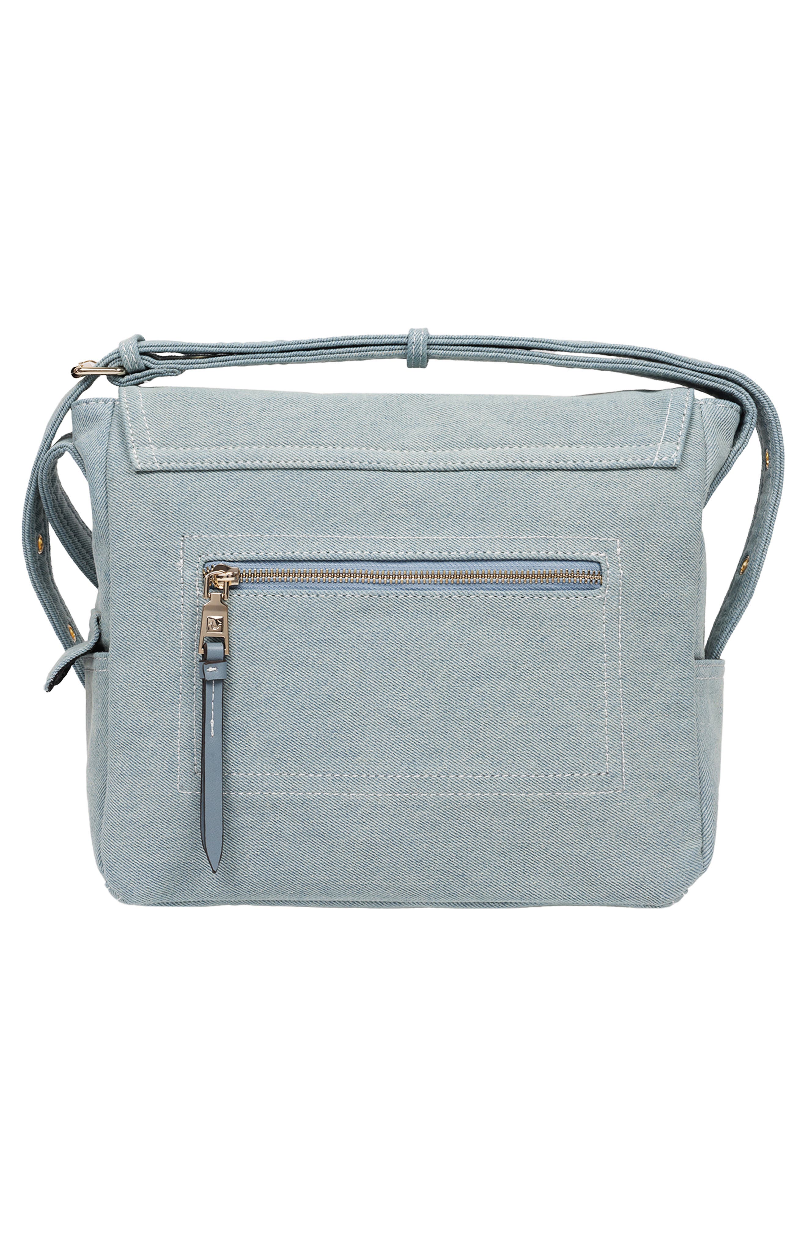 True Religion Multipatch Denim Messenger Bag, Alternate, color, Denim