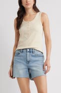 Caslon® Henley Stretch Cotton Rib Tank