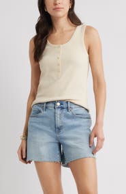 Caslon® Henley Stretch Cotton Rib Tank