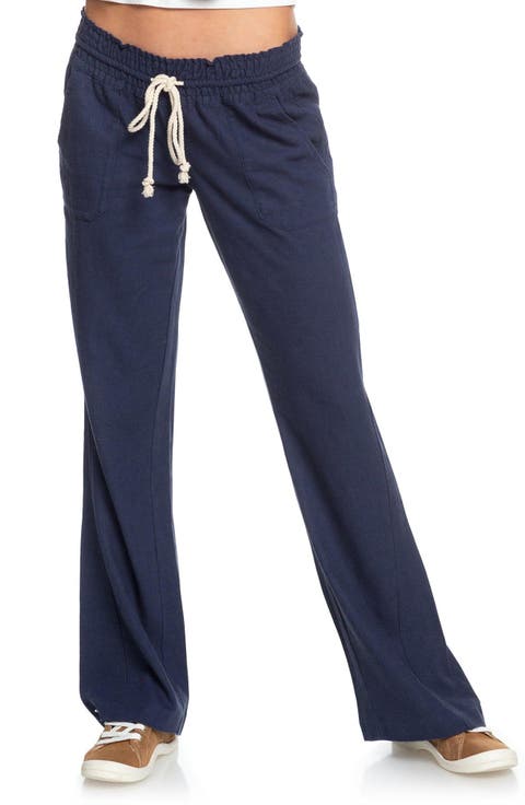 Oceanside Linen Blend Drawstring Pants