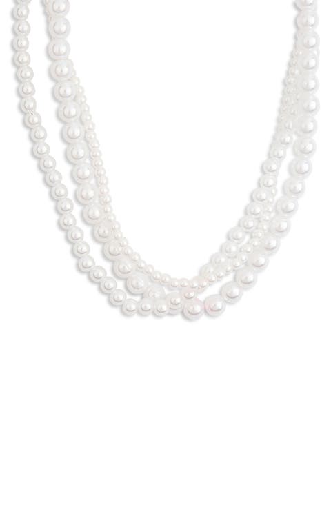 Faux Pearl Layered Necklace