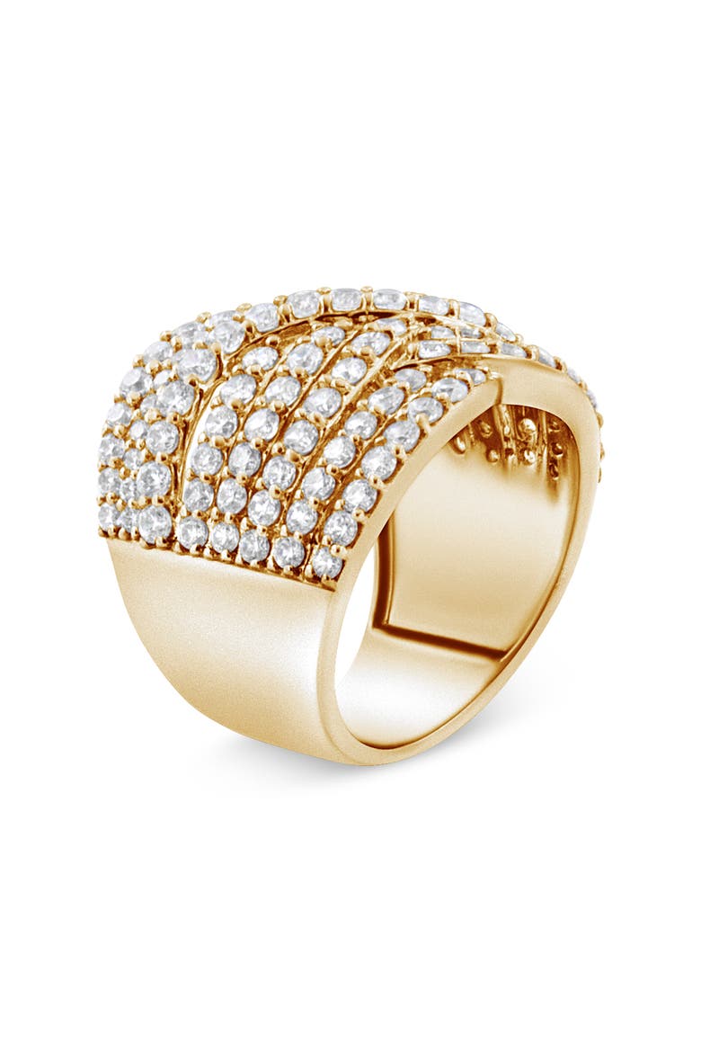 10K Gold 3.0 Cttw Diamond Bypass Crossover Statement Band Ring, Alternate, color, Yellow Gold