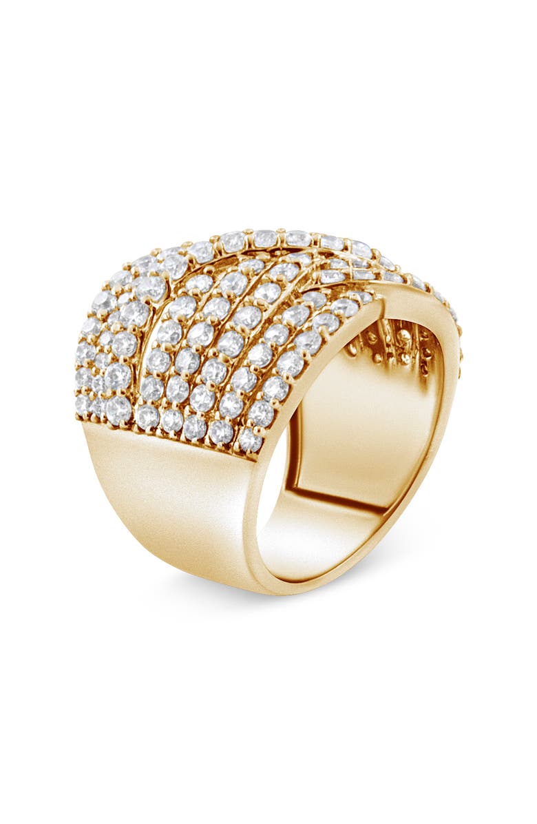 Haus of Brilliance 10K Gold 3.0 Cttw Diamond Bypass Crossover Statement Band Ring, Alternate, color, Yellow Gold