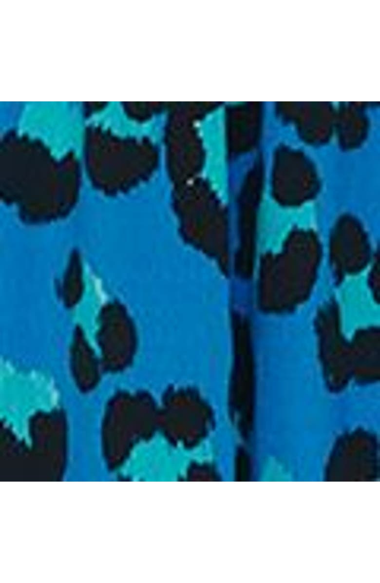 Whistles Painted Leopard Amelia Midi Dress, Alternate, color, Blue/Multi