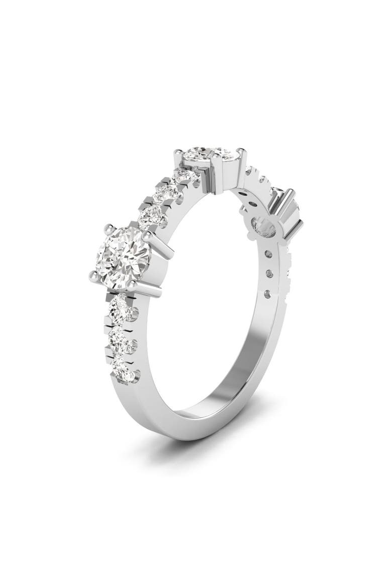 Three Round Orbit Pavé Lab Diamond Band in 14K, Alternate, color, White Gold