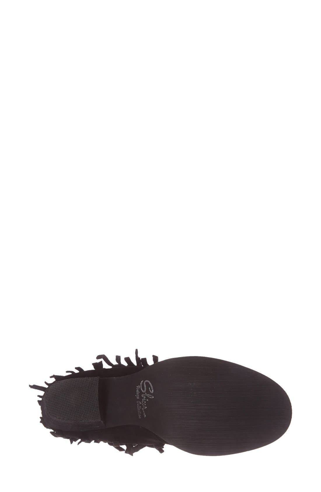 'Sound' Fringe Suede Bootie, Alternate, color, BLACK SUEDE