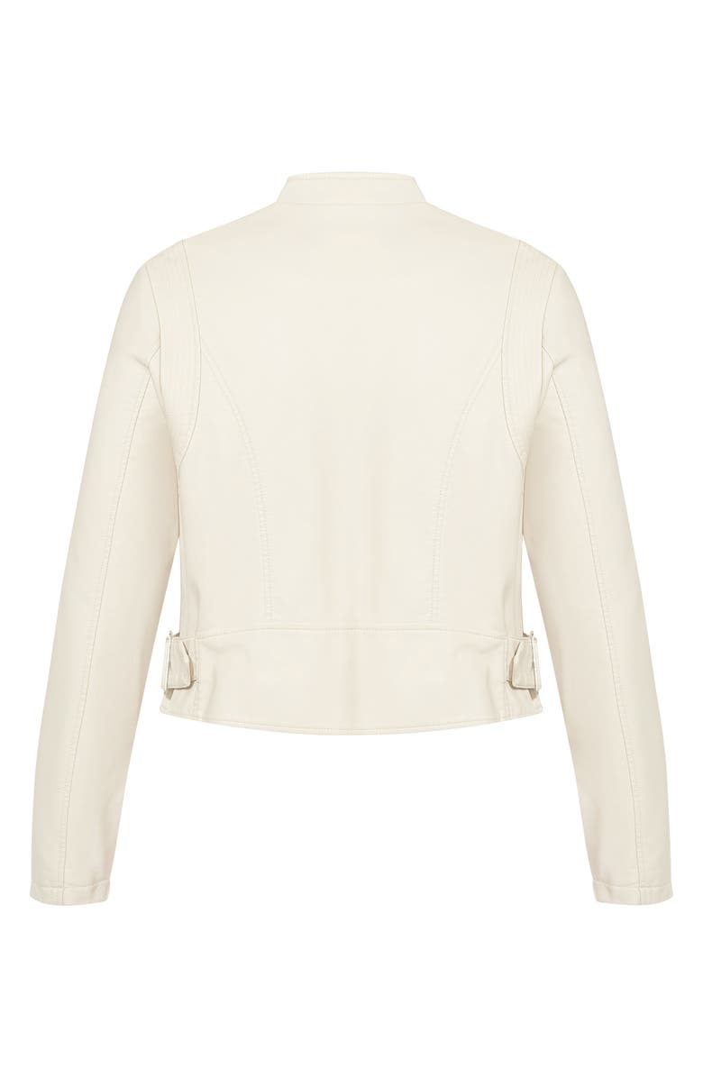 City Chic Crop Faux Leather Biker Jacket, Alternate, color,