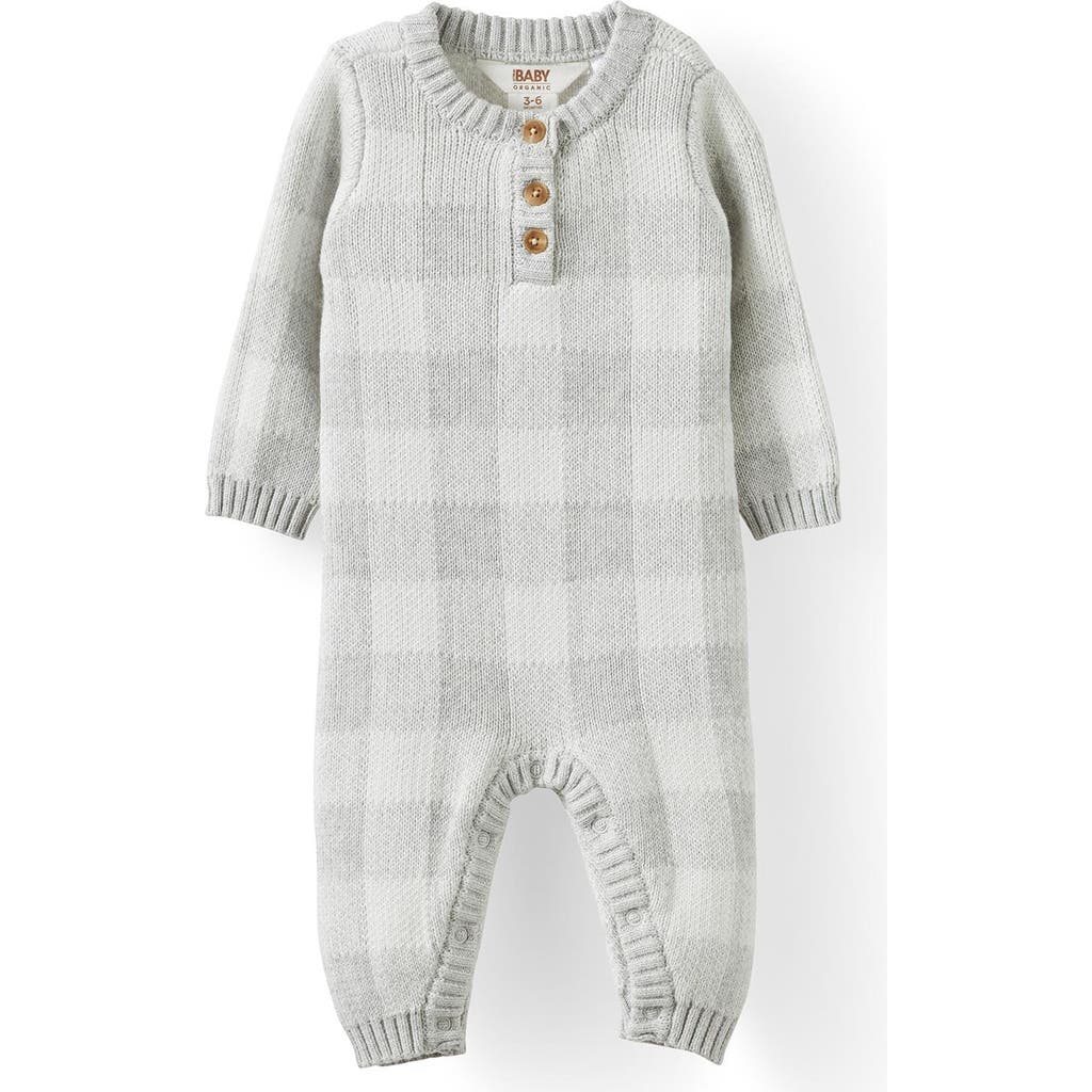 Cotton On Kids Organic Knit Long Sleeve All In One In Gray