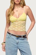 EDIKTED Eira Sheer Lace Crop Camisole
